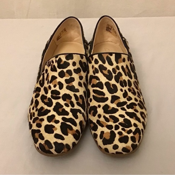 Clark’s 6 Pure Viola Loafers Animal Print Leopard Calf Hair Leather Women’s Shoe - Picture 4 of 10